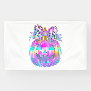 Neon Coquette Halloween Pumpkin Banner