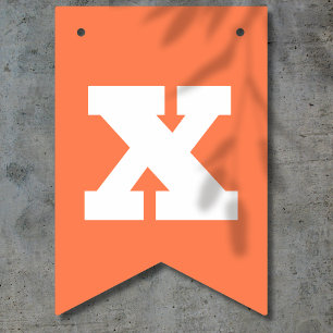 Neon Coral and White Colour   Customise  Bunting