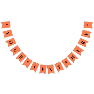 Neon Coral Solid Colour Custom Bunting