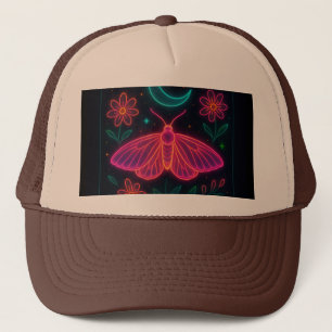 Neon Cosmic Butterfly Ethereal Flowers & Starry Trucker Hat