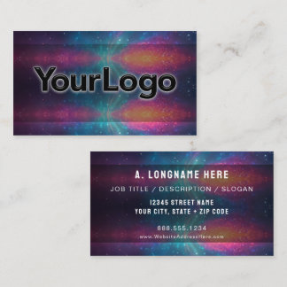 Neon Cosmic Galaxy Reiki Healer Company Logo  Business Card