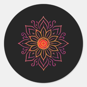 Neon Cosmic Mandala Sticker Ethereal Vintage Glo