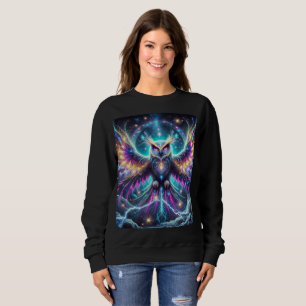 Neon Cosmic Owl Sweatshirt T-Shirt Design.