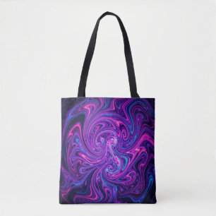 Neon Cosmic Swirl Art Tote Bag