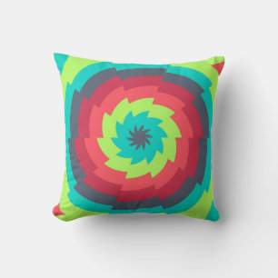 Neon Cosmic Whirl Cushion