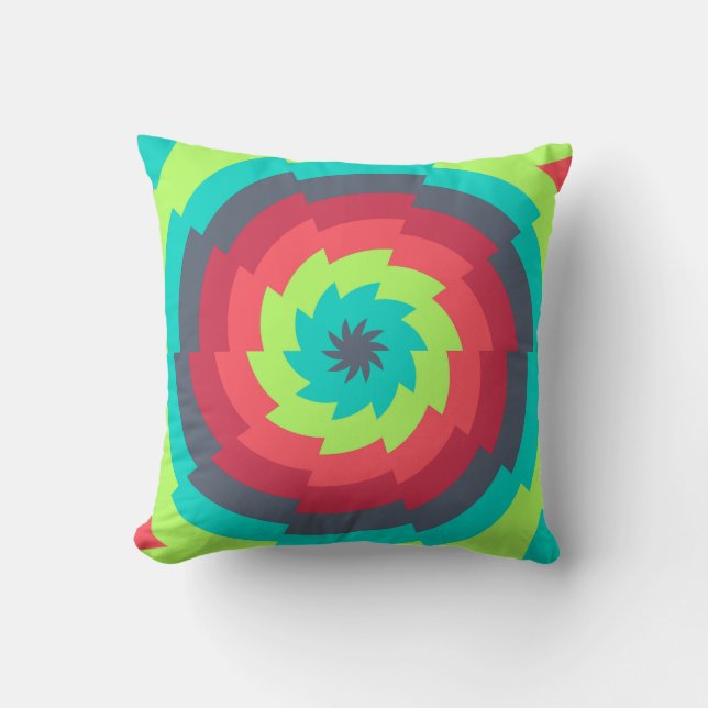 Neon Cosmic Whirl Cushion (Front)