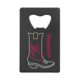 Neon Cowboy Boot Customisable Name