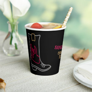 Neon Cowboy/ Cowgirl Boot Party Paper Cups
