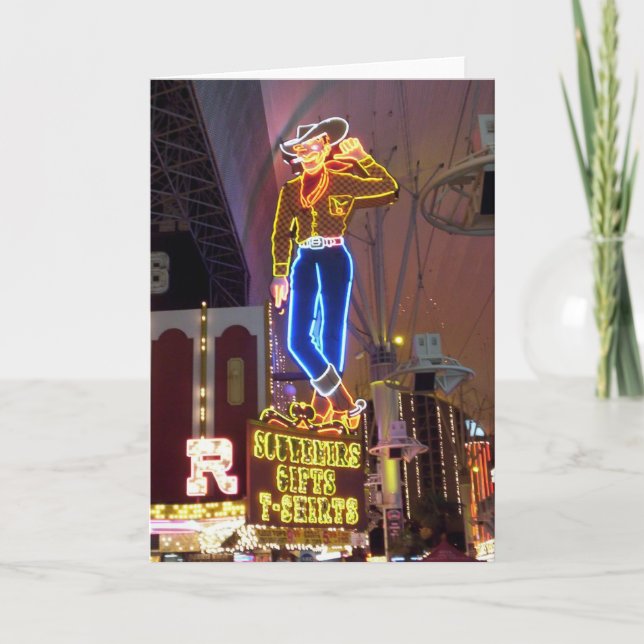 Neon Cowboy Sign  Las Vegas Card (Front)