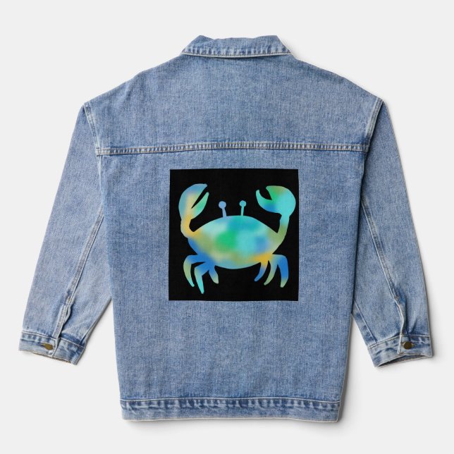Neon crab denim jacket (Back)