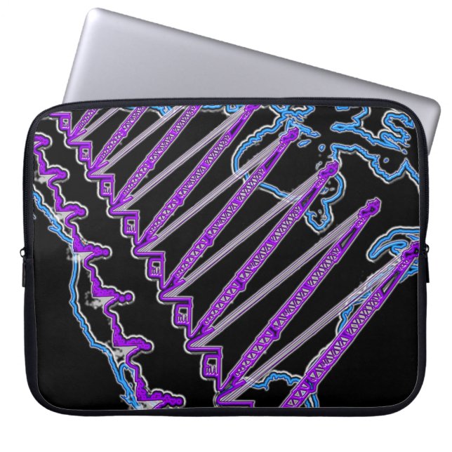 NEON CRANE OPERATOR CRANE NORTH AMERICA MAP NEON LAPTOP SLEEVE (Front)