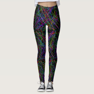 Neon Crosshatch: Infinite Grid 2 Leggings