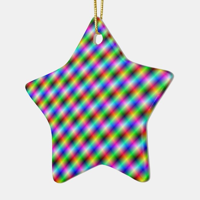 Neon Crosshatch Ornament (Left)