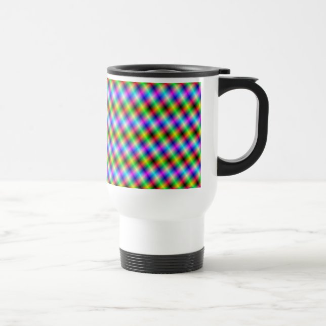 Neon Crosshatch Travel Mug (Right)