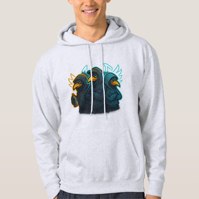 Neon Crow Graffiti Crew Art Hoodie (Front)