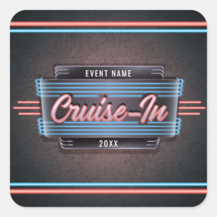 Neon Cruise-In Sticker