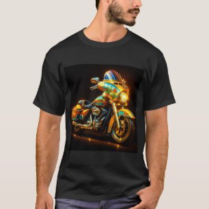 "Neon Cruiser – Glowing Desert Ride Motorcycle Tee