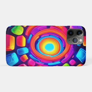 Neon Cube Vortex Art iPhone 11 Pro Case