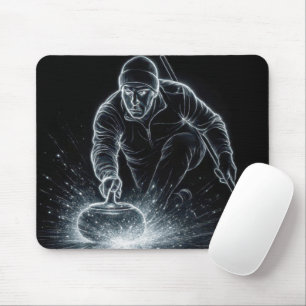 Neon Curling Sport with Dynamic Energy Mouse Mat
