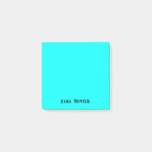 Neon Cyan Professional Minimalist Black Script Post-it Notes