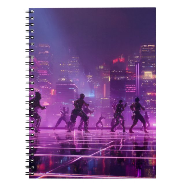 Neon Cyber City Dance Notebook (Front)