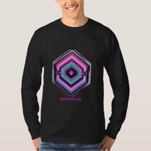 Neon Cyber Grid Emblem – Retro Futuristic Synthwav T-Shirt