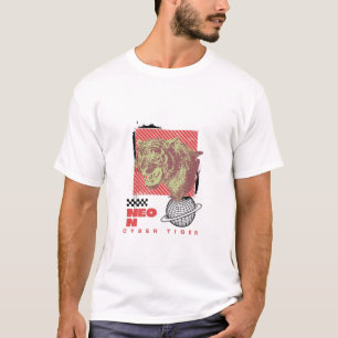 Neon Cyber Tiger – Futuristic Glow T-Shirt