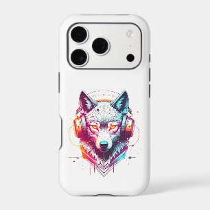 Neon Cyber Wolf Headphones Y2K