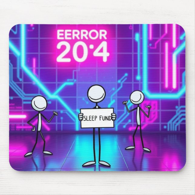 Neon Cybernetic Dreamscape Mouse Mat (Front)