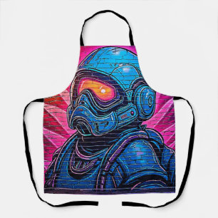 Neon Cyberpunk Astronaut Apron