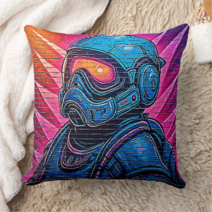 Neon Cyberpunk Astronaut Cushion