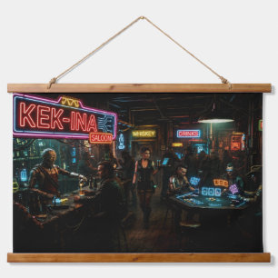 Neon Cyberpunk Bar Tapestry