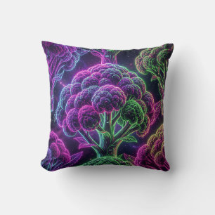 Neon Cyberpunk Cauliflower Galaxy Cushion