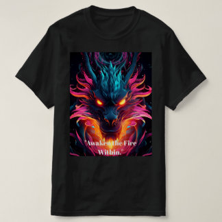 Neon Cyberpunk Dragon Graphic T-Shirt - Clean Mini