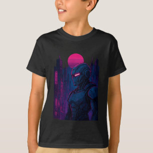Neon Cyberpunk Robot Cityscape — Dreamframe_U8O Ed T-Shirt