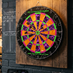 Neon Cyberpunk Sci-Fi Custom Text Dartboard