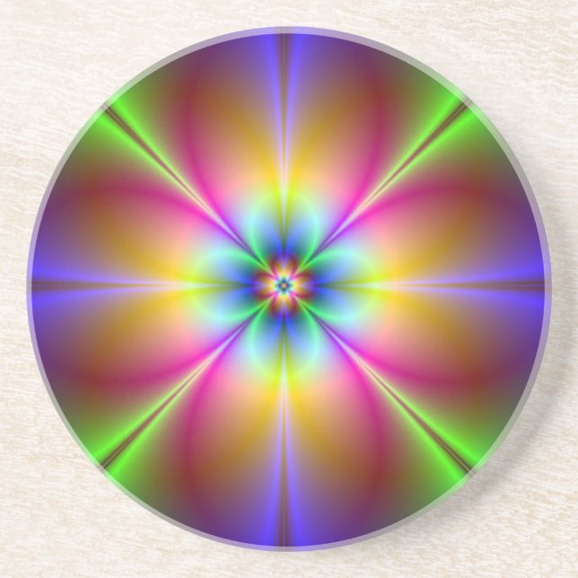 Neon Daisy Coaster (Front)
