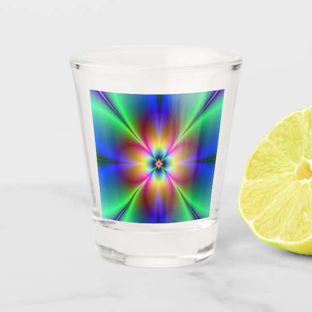 Neon Daisy Shot Glass (Front)