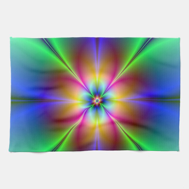 Neon Daisy Tea Towel (Horizontal)