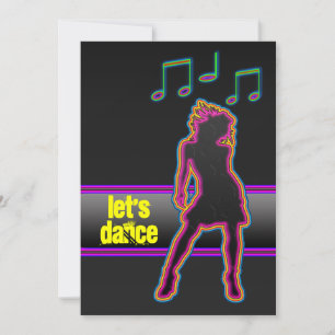 Neon Dance - Let's Dance Invitations
