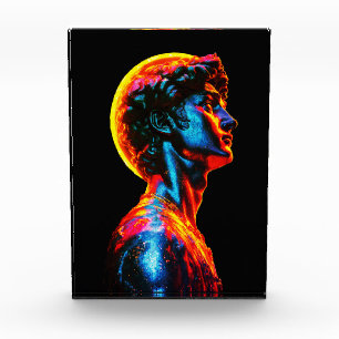 Neon David Statue Photo Block