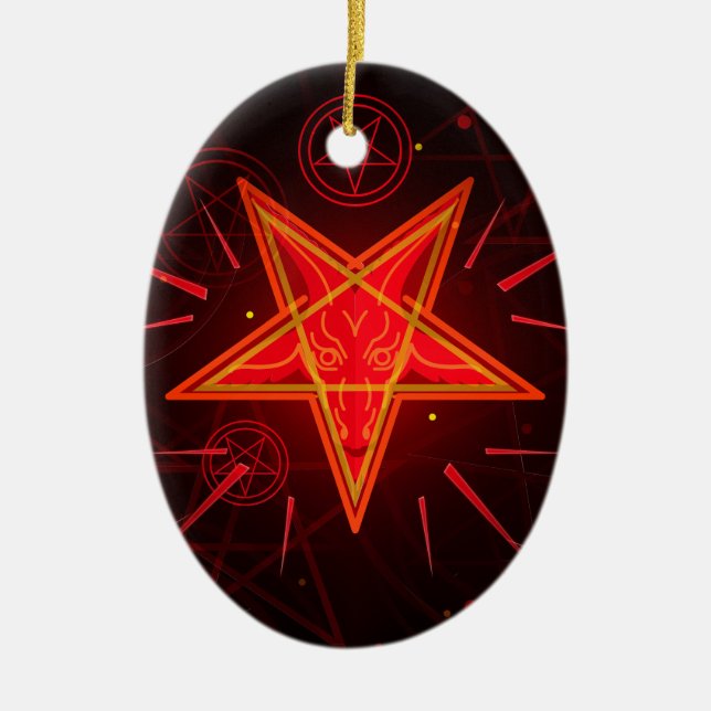 neon demon ceramic tree decoration (Front)