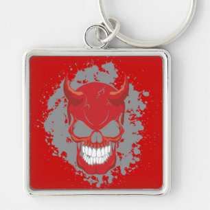 Neon Demon Skull Key Ring