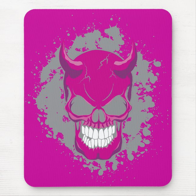 Neon Demon Skull Mouse Mat (Front)
