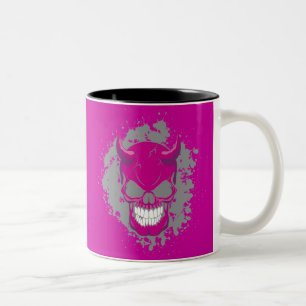 Neon Demon Skull Two-Tone Coffee Mug