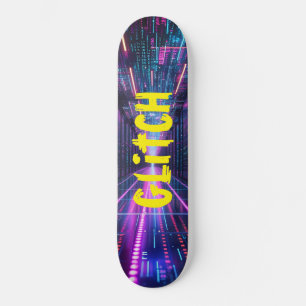 NEON design Skateboard WITH GLITCH