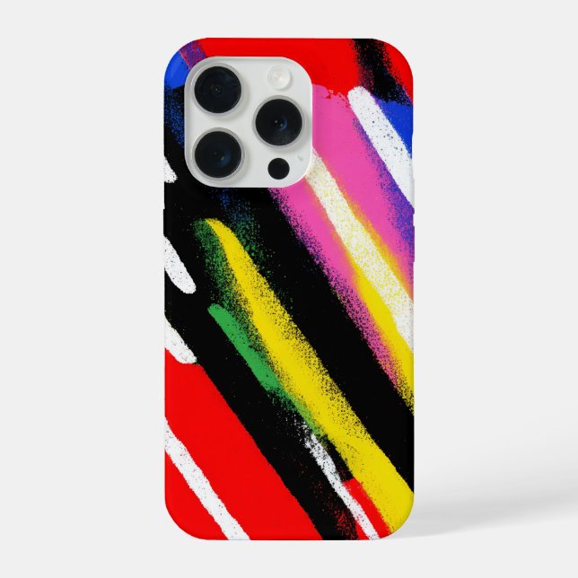 Neon Diagonal Stripe Colour Clash iPhone Case (Back)