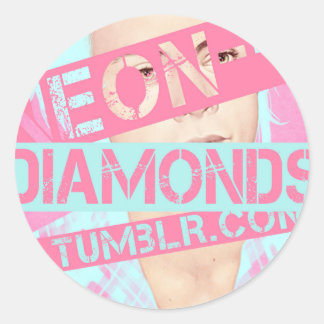 neon--diamonds classic round sticker