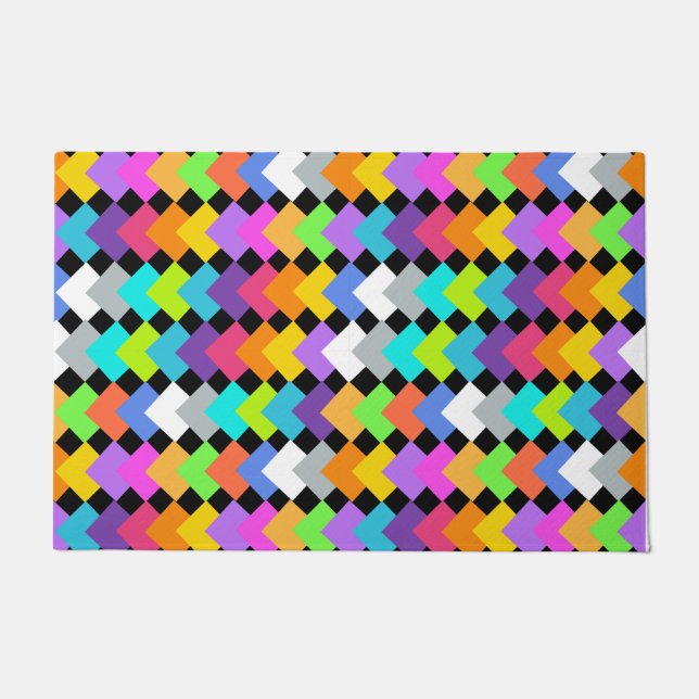 Neon Diamonds  Doormat (Front)