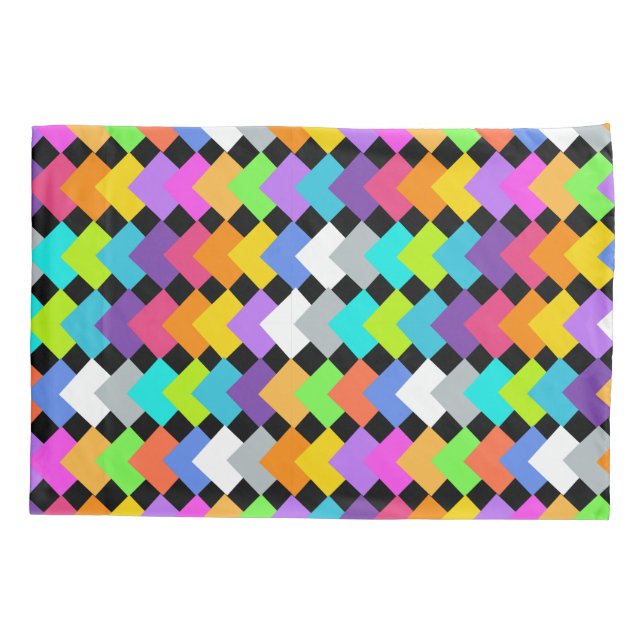 Neon Diamonds  Pillowcase (Back)